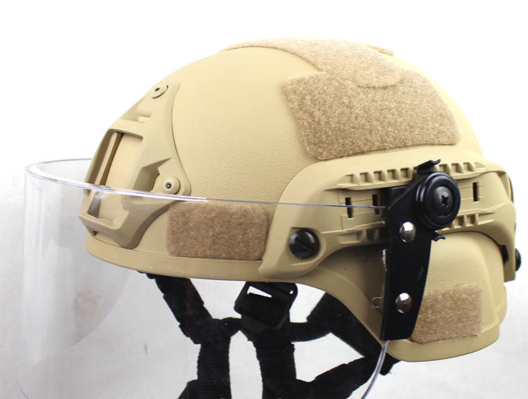 Protective Airsoft Helmet with Face Shield and Adjustable Fit for Outdoor Recreational Use