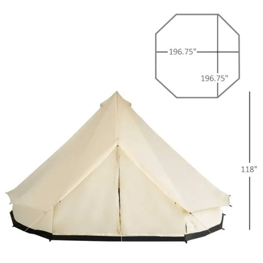 10 Person Camping Tent with Waterproof 210D Polyester, Large Outdoor Family Shelter