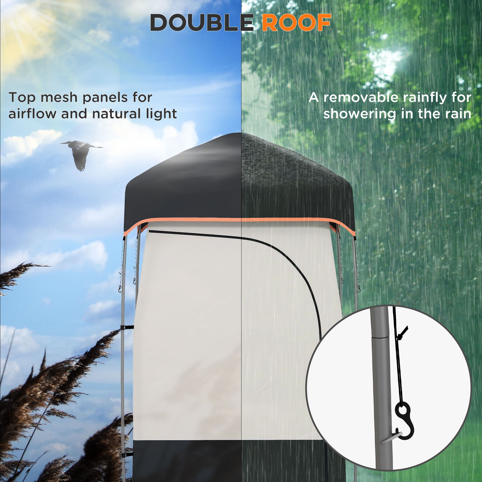 Portable Camping Shower Tent for Privacy, Pop Up Outdoor Changing Shelter