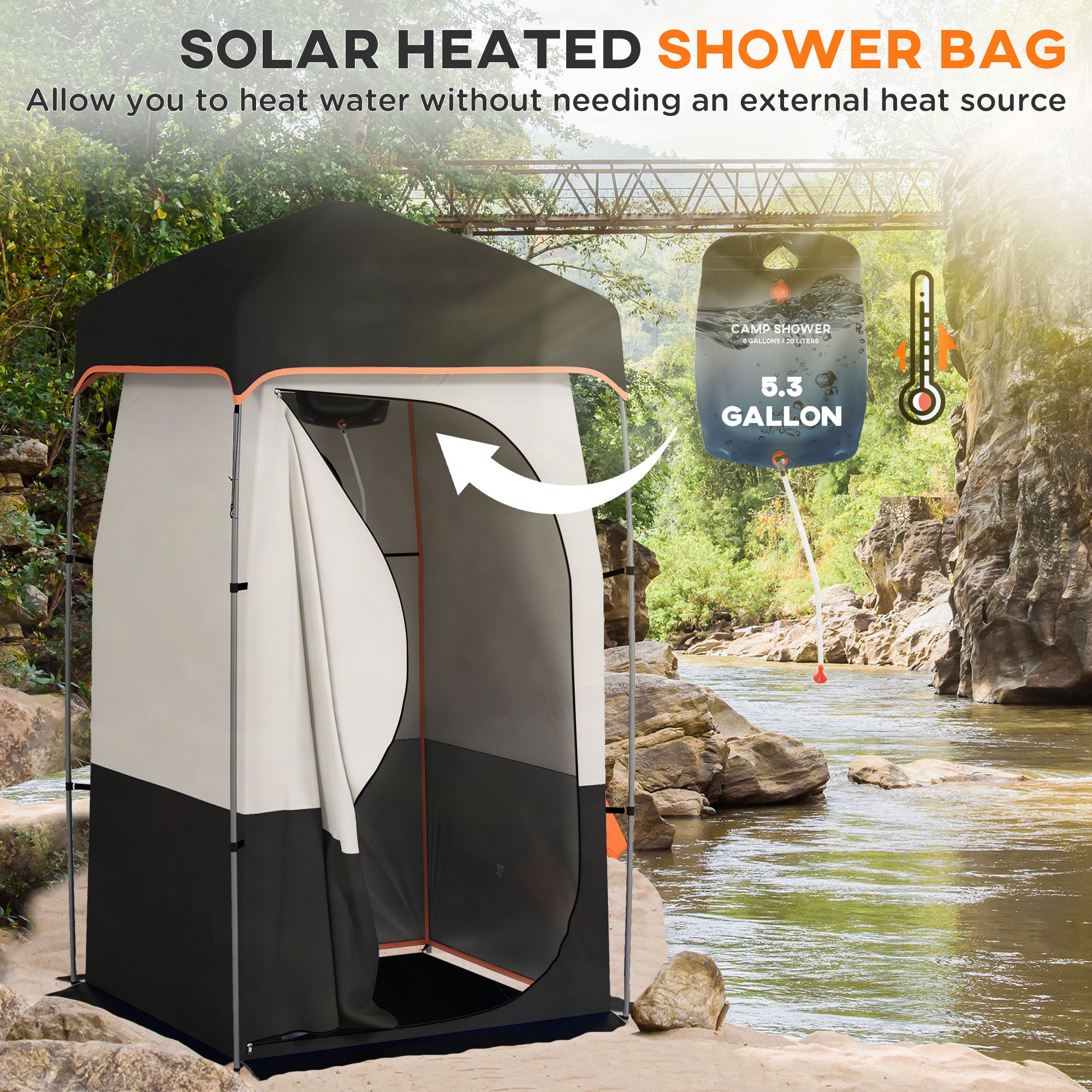 Portable Camping Shower Tent for Privacy, Pop Up Outdoor Changing Shelter