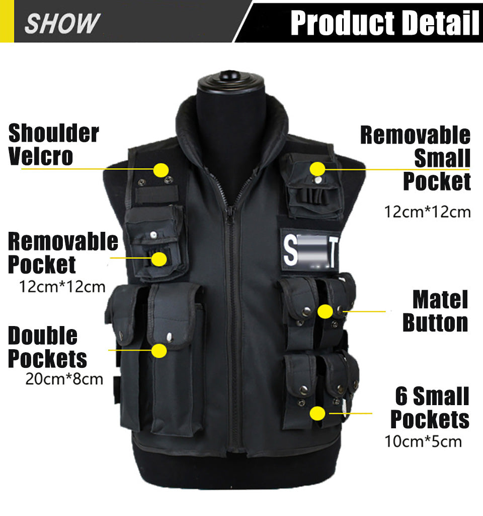 Adjustable Outdoor Utility Waist Belt with Storage Pouches Waterproof 800D Oxford for Camping and Travel