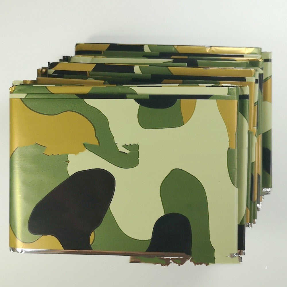 Camouflage Emergency Thermal Blanket 12 Micron PET for Outdoor and Survival Use