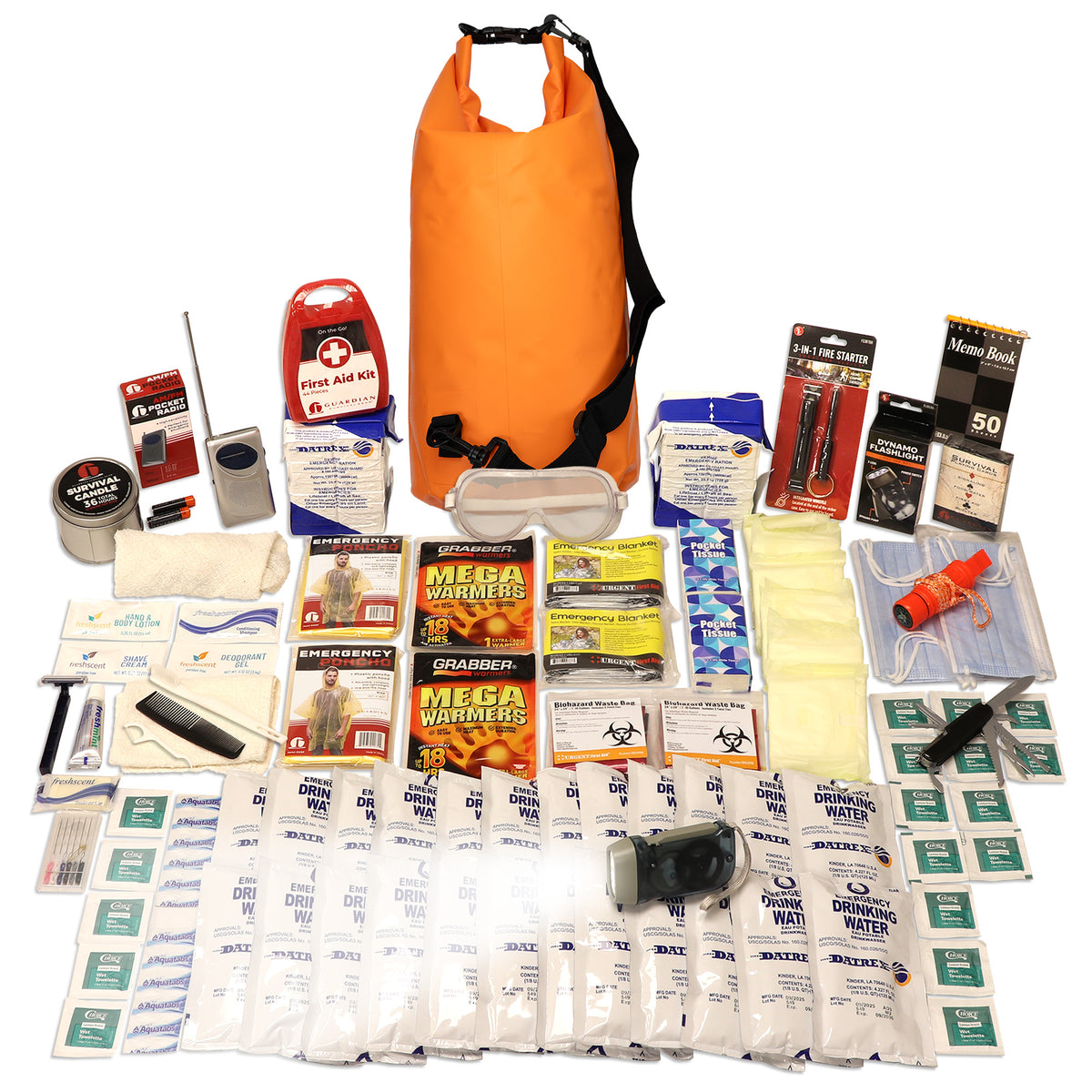 2 Person 72-Hour Essential Survival Kit with First Aid