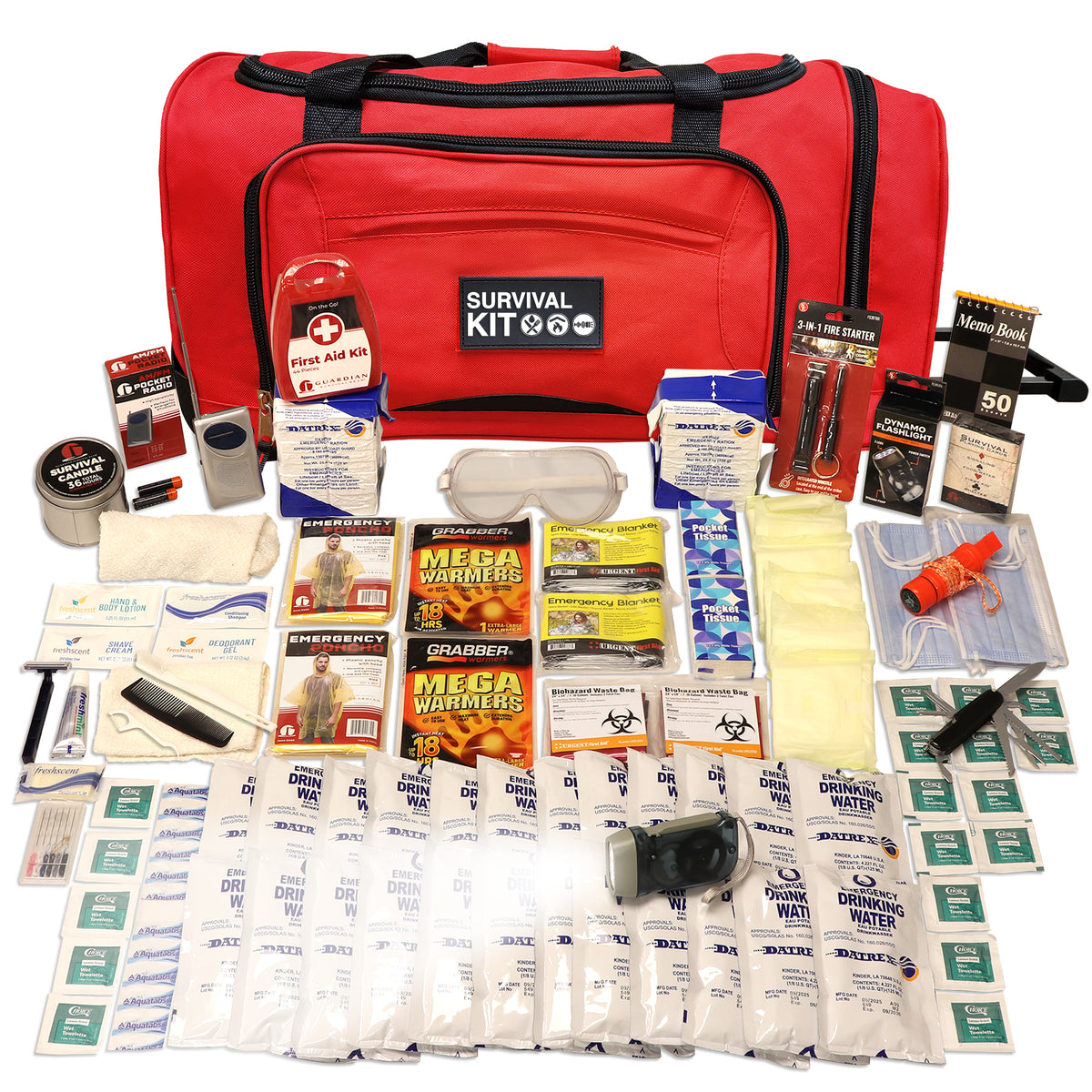 2 Person 72-Hour Essential Survival Kit with First Aid