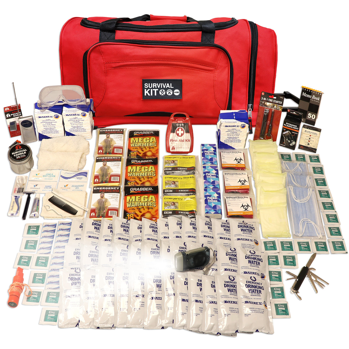 3 Person 72-Hour Essential Survival Kit with First Aid