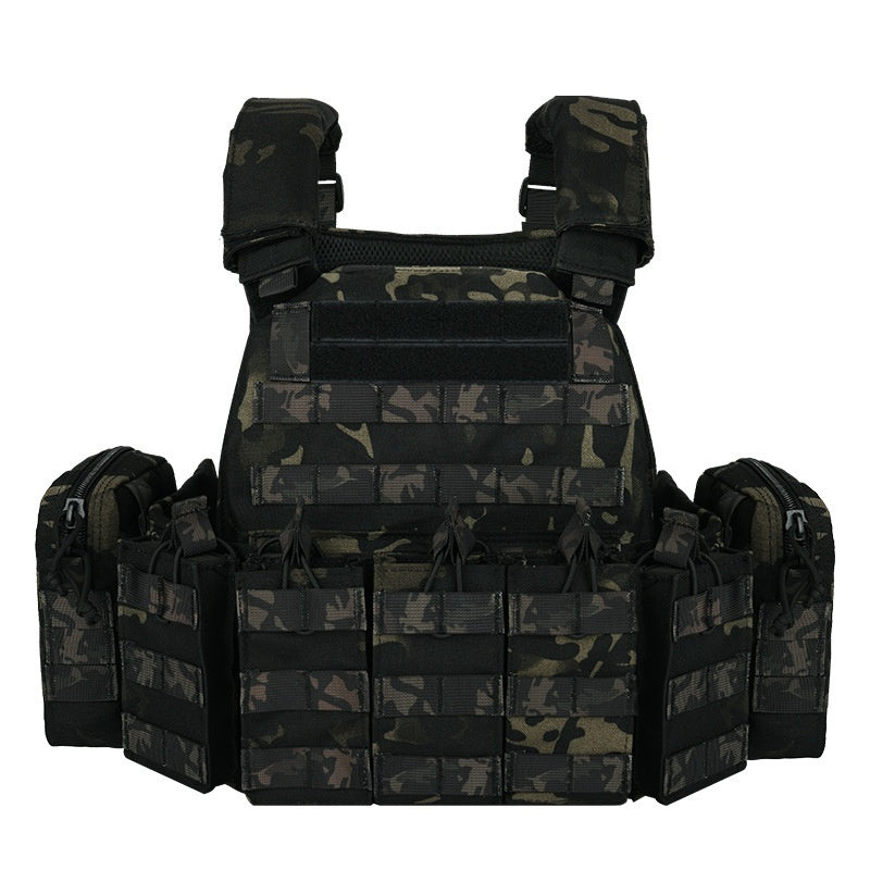 Camouflage Outdoor Utility Vest with Multiple Pockets Breathable 1000D Polyester for Hiking and Camping