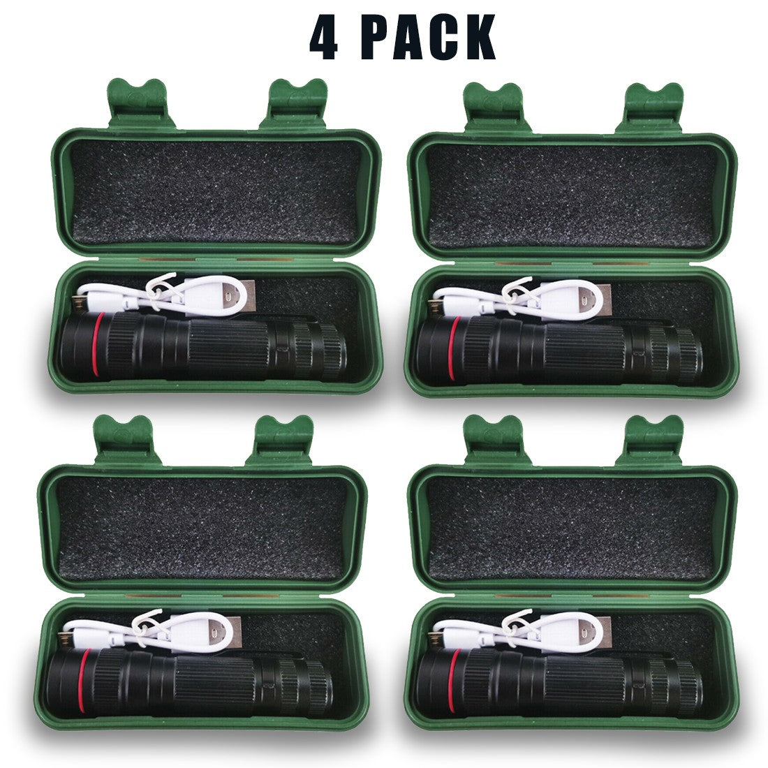 USB Rechargeable LED Flashlight with Adjustable Focus and Multiple Light Modes for Outdoor and Emergency Use