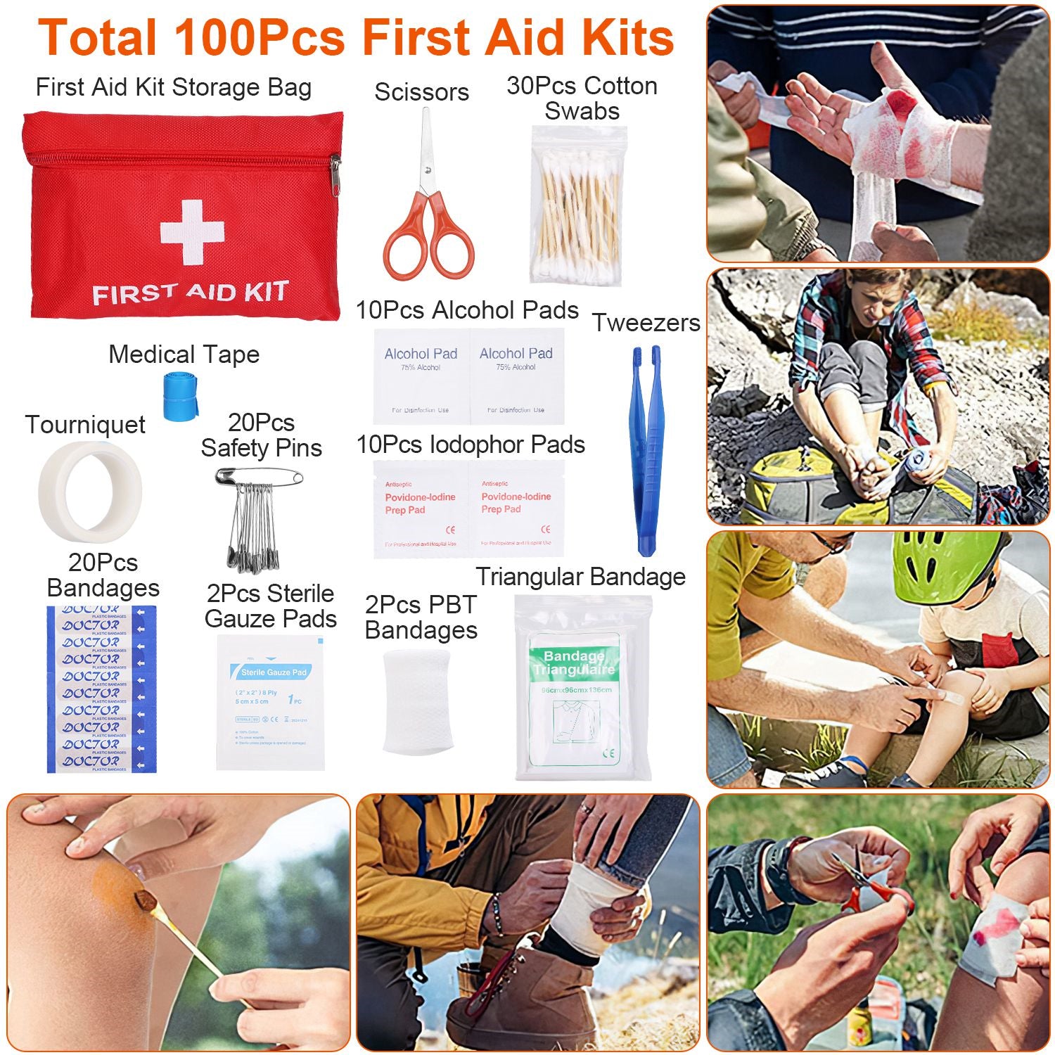 125 Piece Outdoor Survival Gear Kit for Camping and Hiking