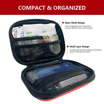 90 Piece Travel First Aid Kit with Portable Case for Camping and Hiking