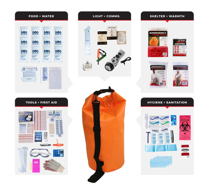 1 Person Comfort Survival Kit with First Aid Supplies