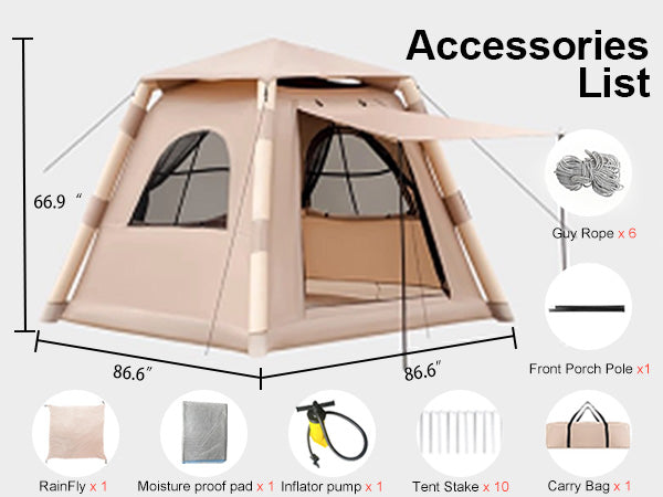 2–4 Person Inflatable Air Camping Tent with Easy Setup