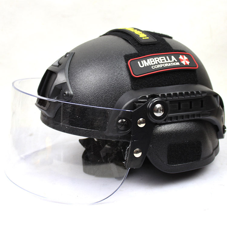 Protective Airsoft Helmet with Face Shield and Adjustable Fit for Outdoor Recreational Use