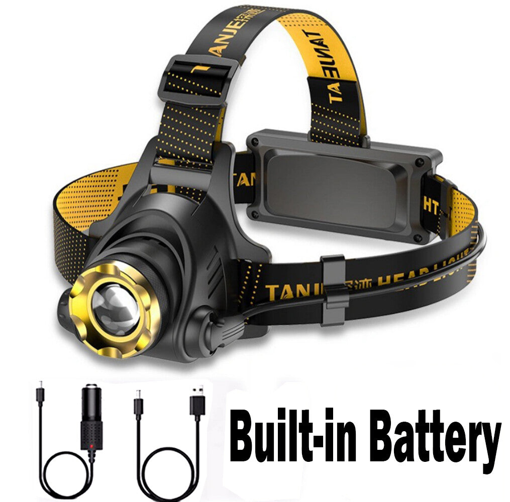 Rechargeable LED Headlamp with Adjustable Focus and 3 Light Modes for Camping and Running
