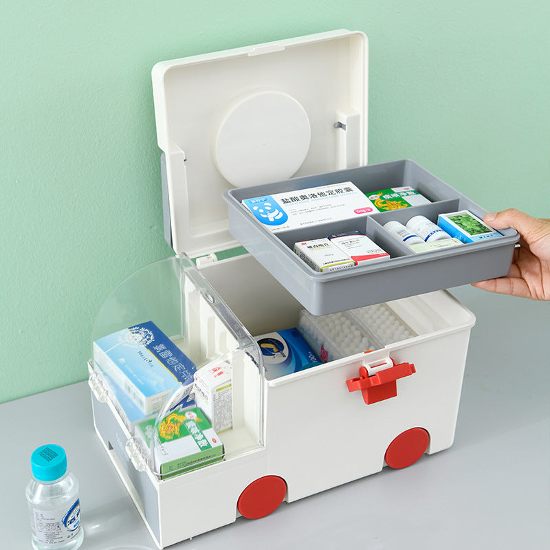 Family First Aid Storage Box Organizer for Home and Emergency Supplies