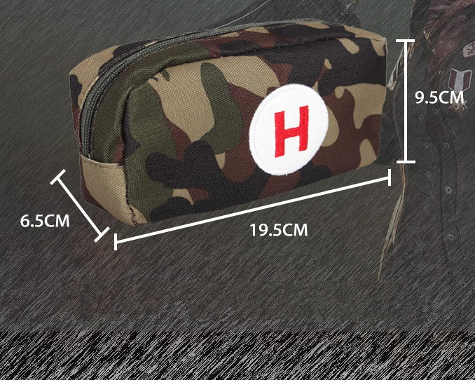 Camouflage First Aid Storage Bag Waterproof Oxford Compact Organizer for Travel and Outdoor Use