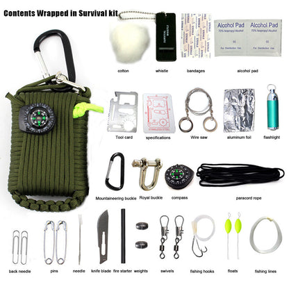 29 Piece Outdoor Survival Gear Kit for Travel, Camping and Hiking