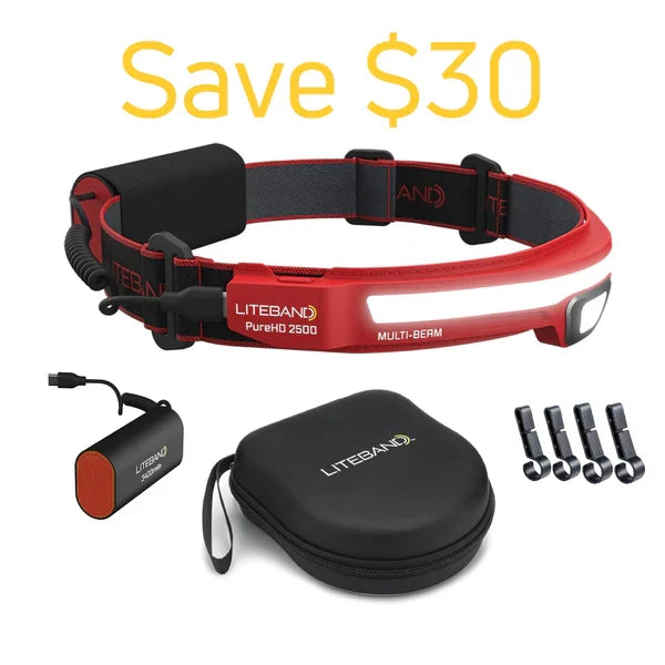 Liteband PRO 2500 Lumen PureHD Headlamp Bundle