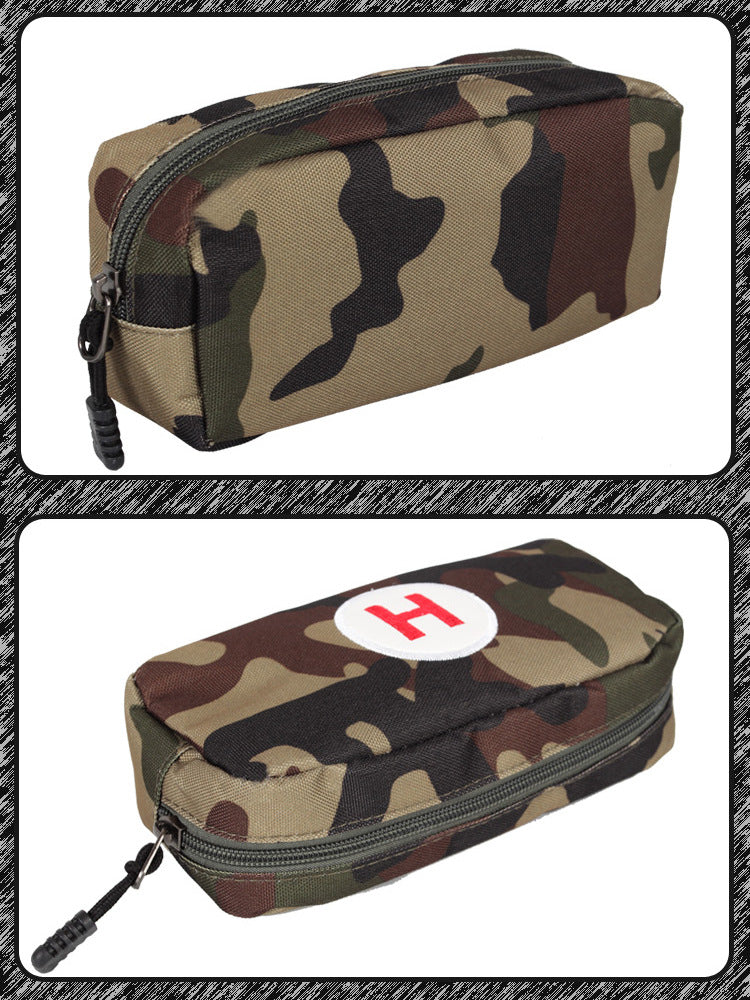 Camouflage First Aid Storage Bag Waterproof Oxford Compact Organizer for Travel and Outdoor Use