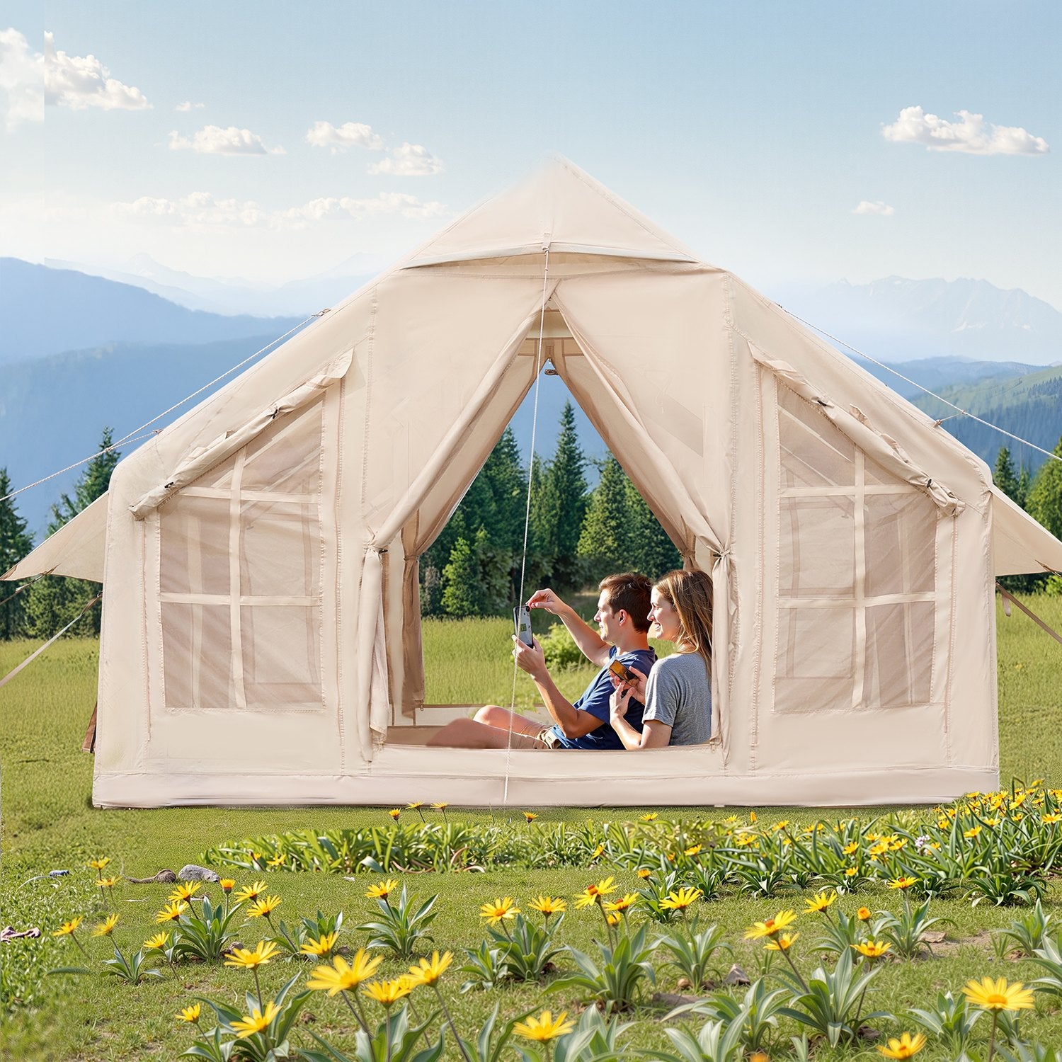 Inflatable Air Camping Tent for 4–6 Person with Pump and Easy Setup