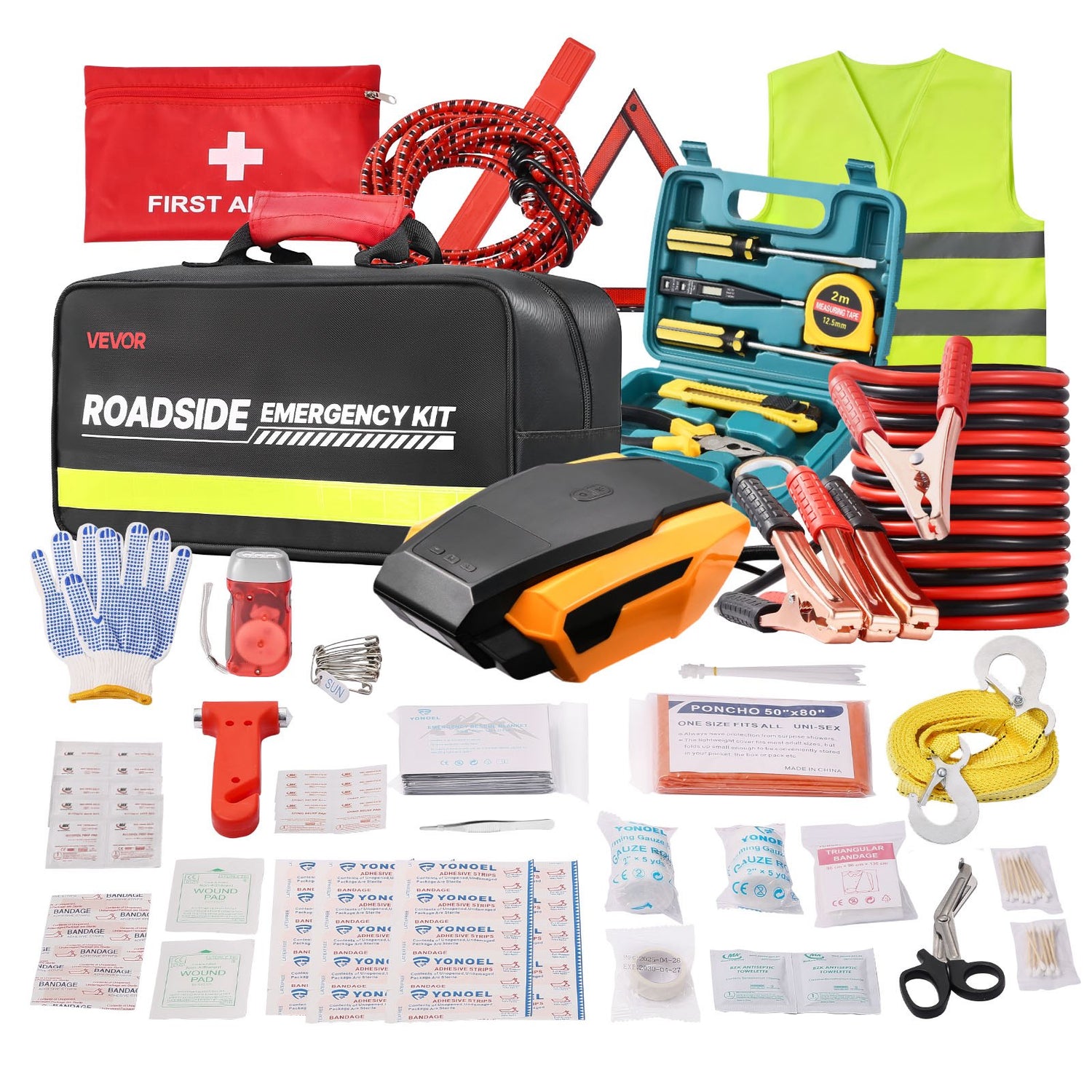 32 Piece Car Roadside Emergency Kit with Auto Safety Tools