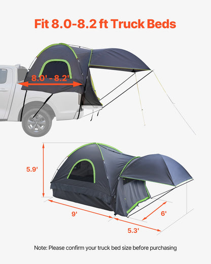 Truck Bed Tent for 8.0–8.2 ft Long Bed Trucks 2–3 Person Camping Tent