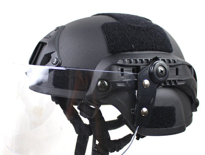 Protective Airsoft Helmet with Face Shield and Adjustable Fit for Outdoor Recreational Use