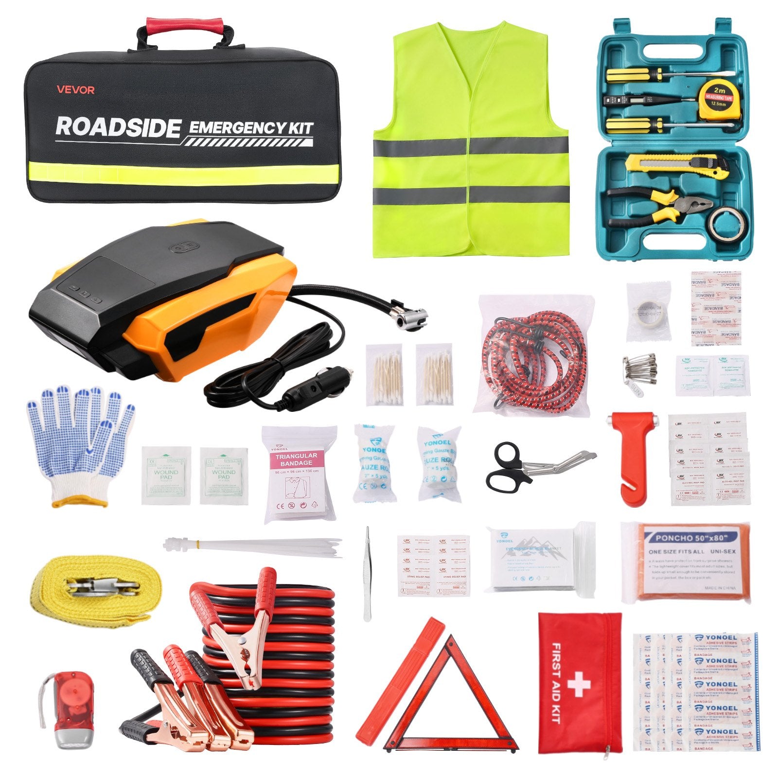 32 Piece Car Roadside Emergency Kit with Auto Safety Tools