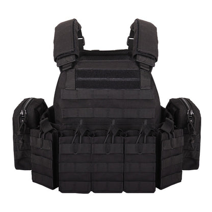 Camouflage Outdoor Utility Vest with Multiple Pockets Breathable 1000D Polyester for Hiking and Camping