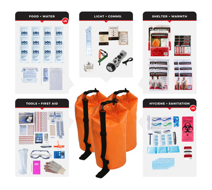 6 Person Comfort Survival Kit with First Aid Supplies