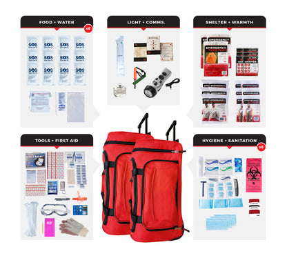 6 Person Comfort Survival Kit with First Aid Supplies
