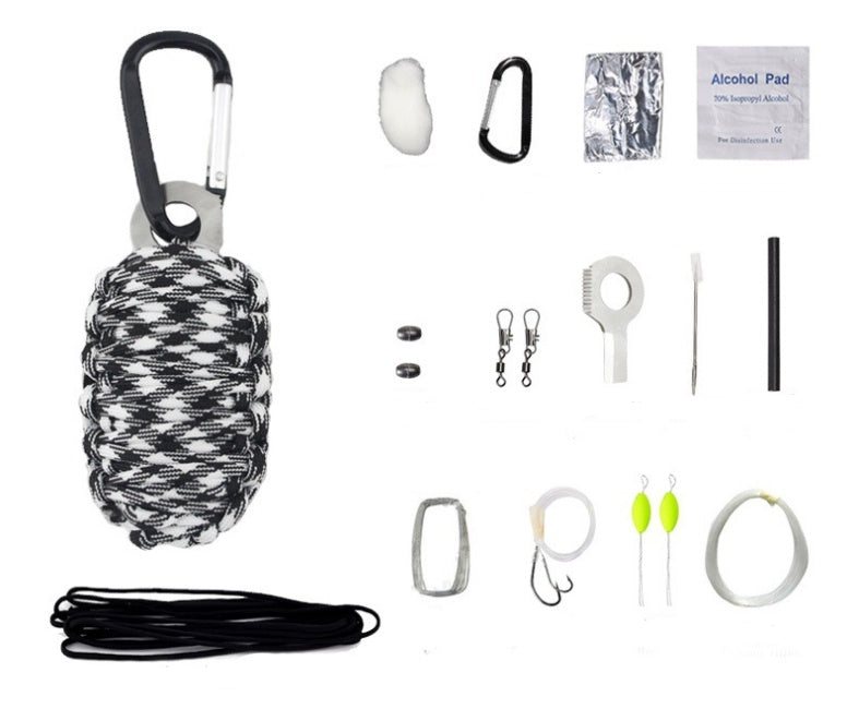 Outdoor Survival Gear and Fishing Tool Kit for Camping and Hiking
