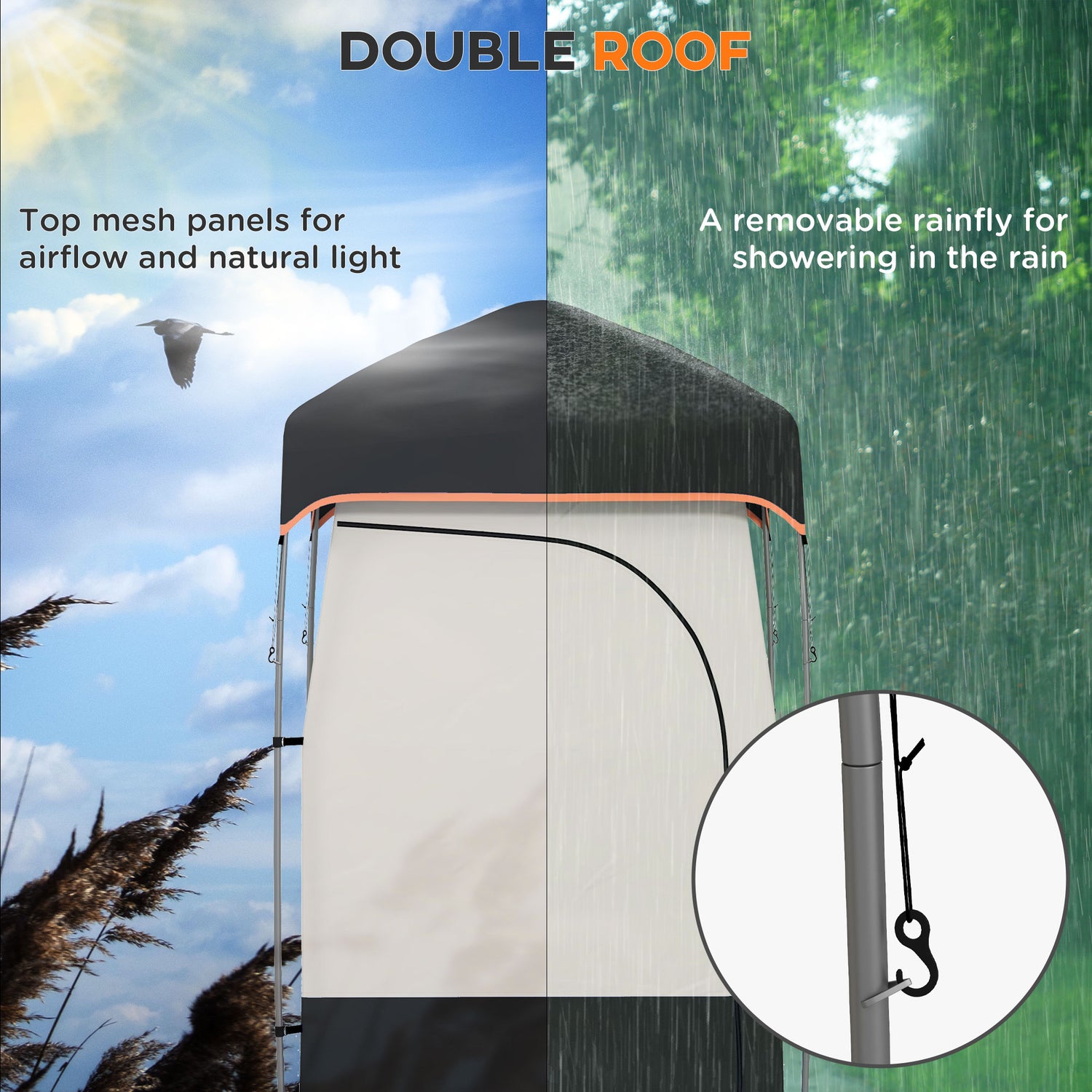Portable Camping Shower Tent for Privacy, Pop Up Outdoor Changing Shelter