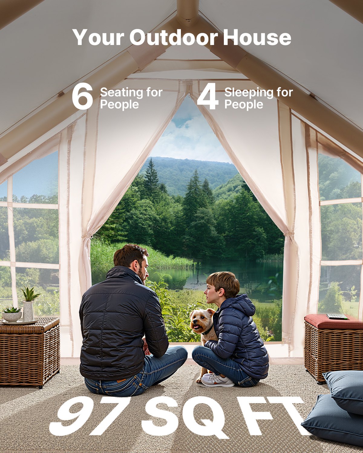 Inflatable Air Camping Tent for 4–6 Person with Pump and Easy Setup