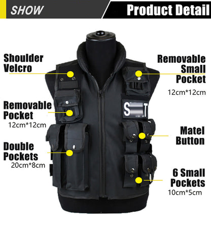 Adjustable Outdoor Utility Waist Belt with Storage Pouches Waterproof 800D Oxford for Camping and Travel