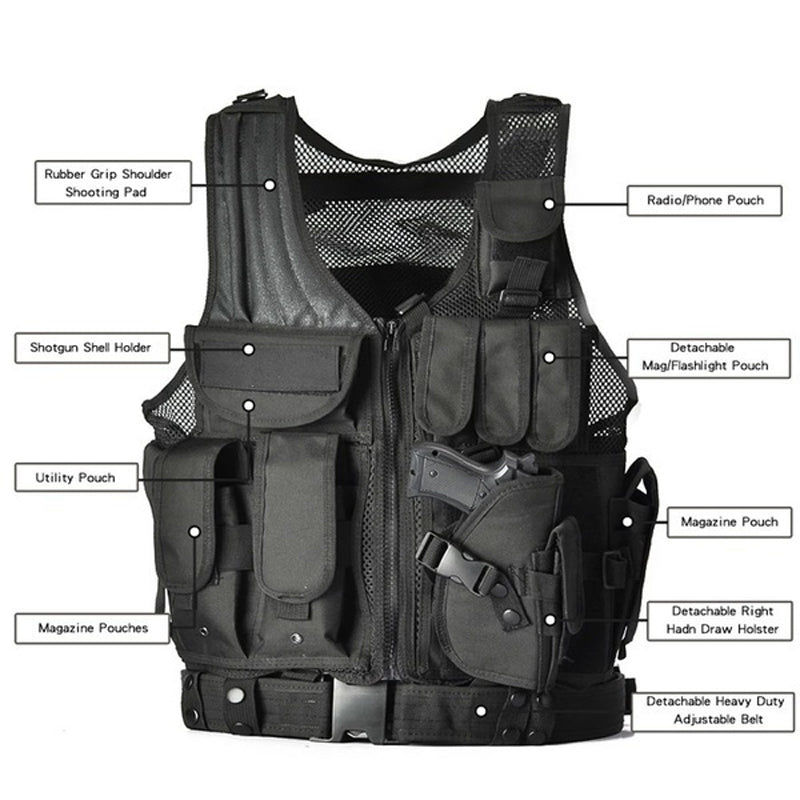 Camouflage Outdoor Utility Vest for Fishing, Camping and Hiking