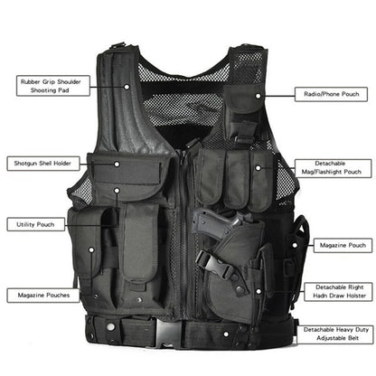 Camouflage Outdoor Utility Vest for Fishing, Camping and Hiking