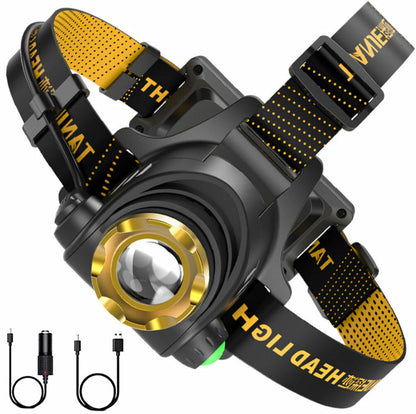 Rechargeable LED Headlamp with Adjustable Focus and 3 Light Modes for Camping and Running