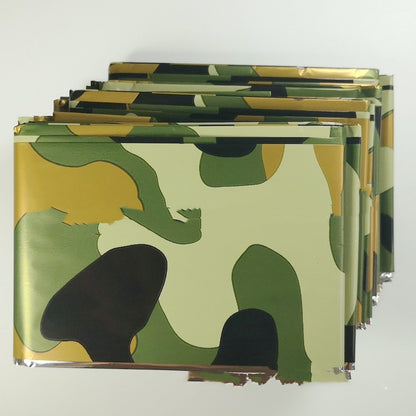 Camouflage Emergency Thermal Blanket 12 Micron PET for Outdoor and Survival Use