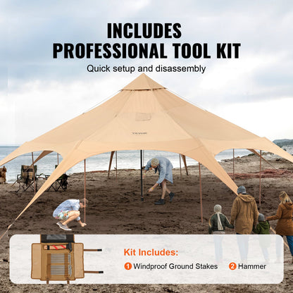 4 Season Canvas Bell Tent for 8 Person Camping with Stove Jack