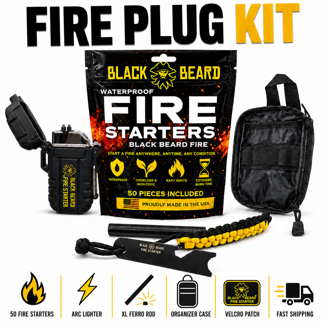 Black Beard Fire Plug Kit | Fire Starter Kit