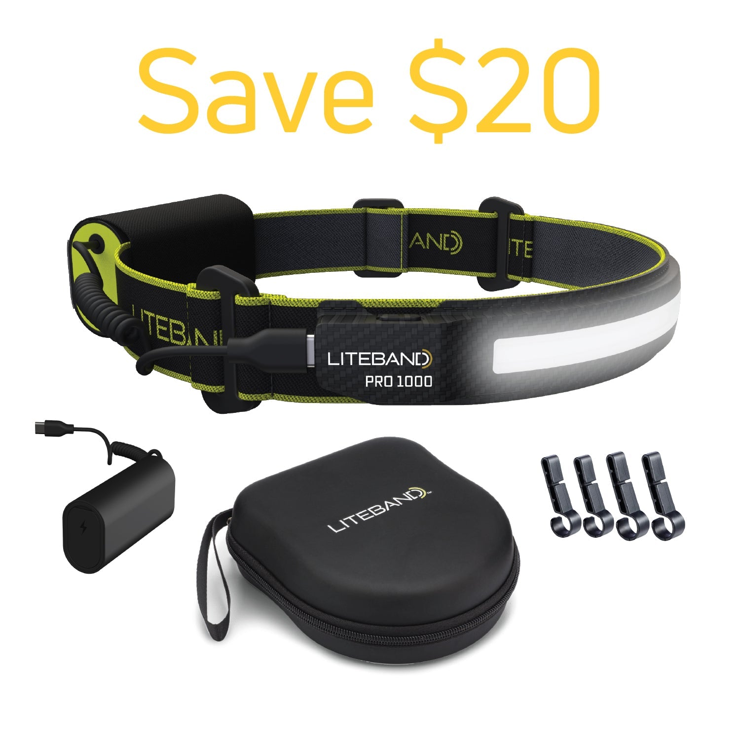 Liteband PRO 1000 Lumen Headlamp Bundle for Emergency
