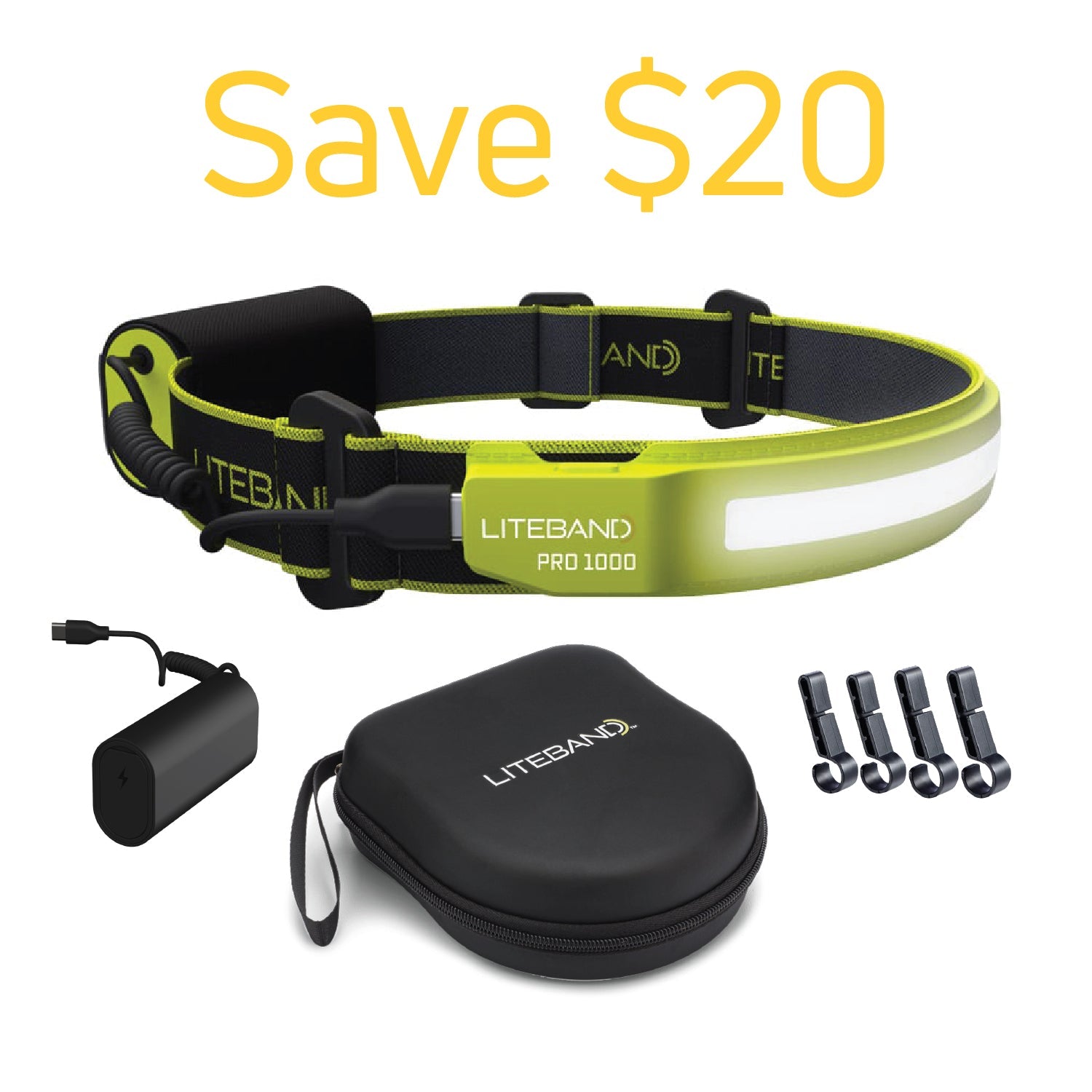 Liteband PRO 1000 Lumen Headlamp Bundle for Emergency