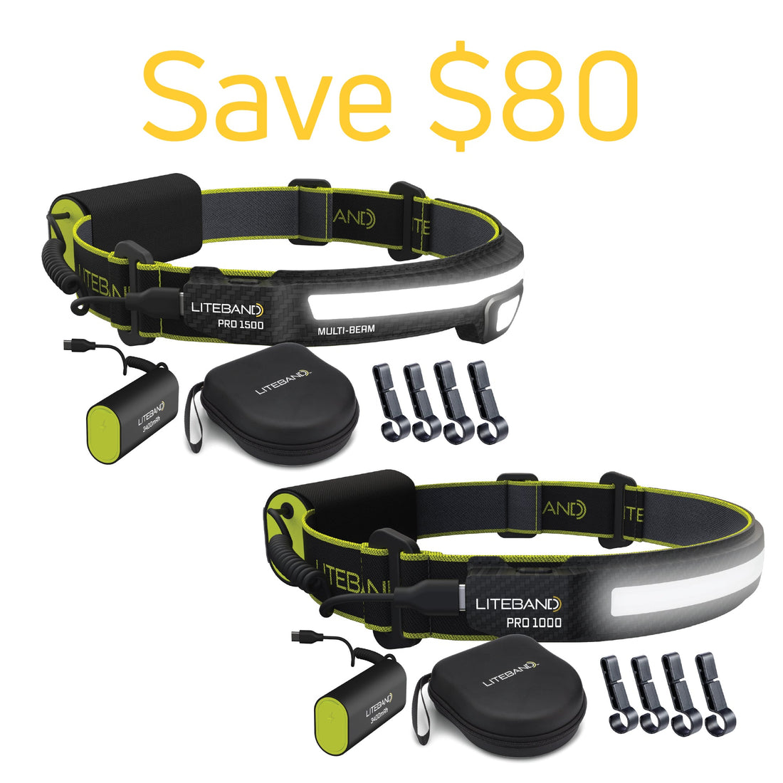 Liteband ULTIMATE Rechargeable Headlamp Bundle – Camping