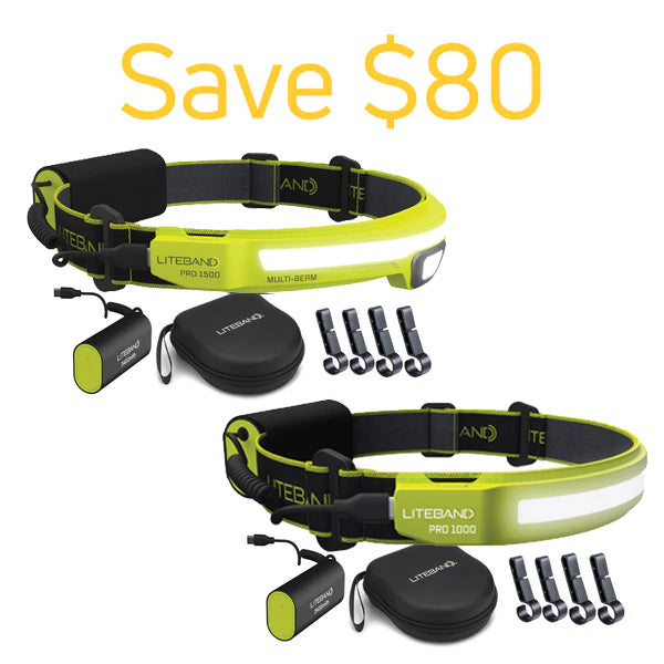 Liteband ULTIMATE Rechargeable Headlamp Bundle – Camping