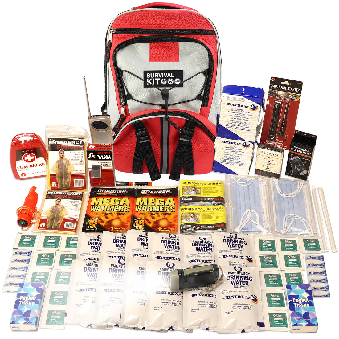 2 Person Necessity Survival Kit with First Aid Supplies