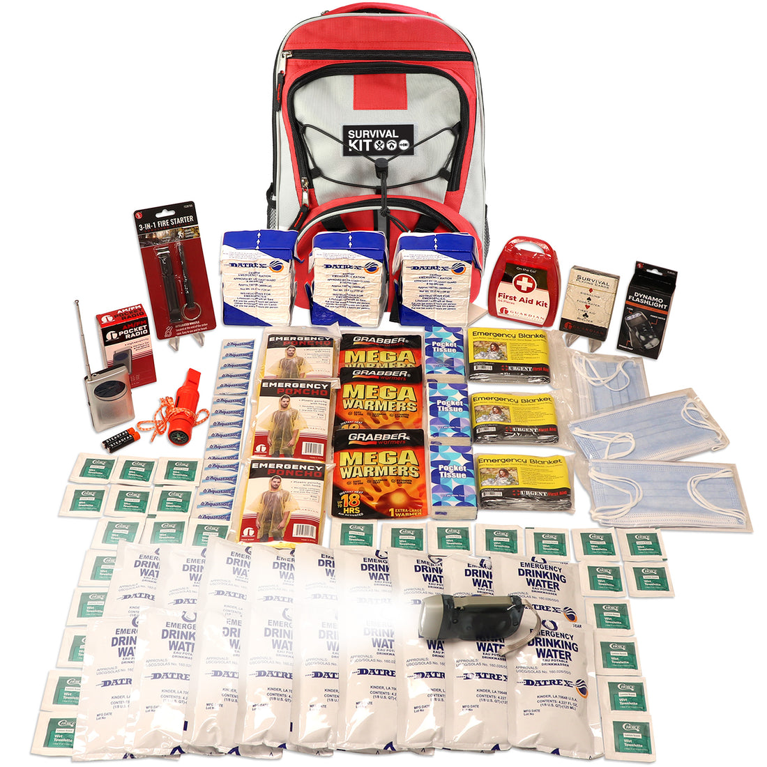 3 Person Necessity Survival Kit with First Aid Supplies