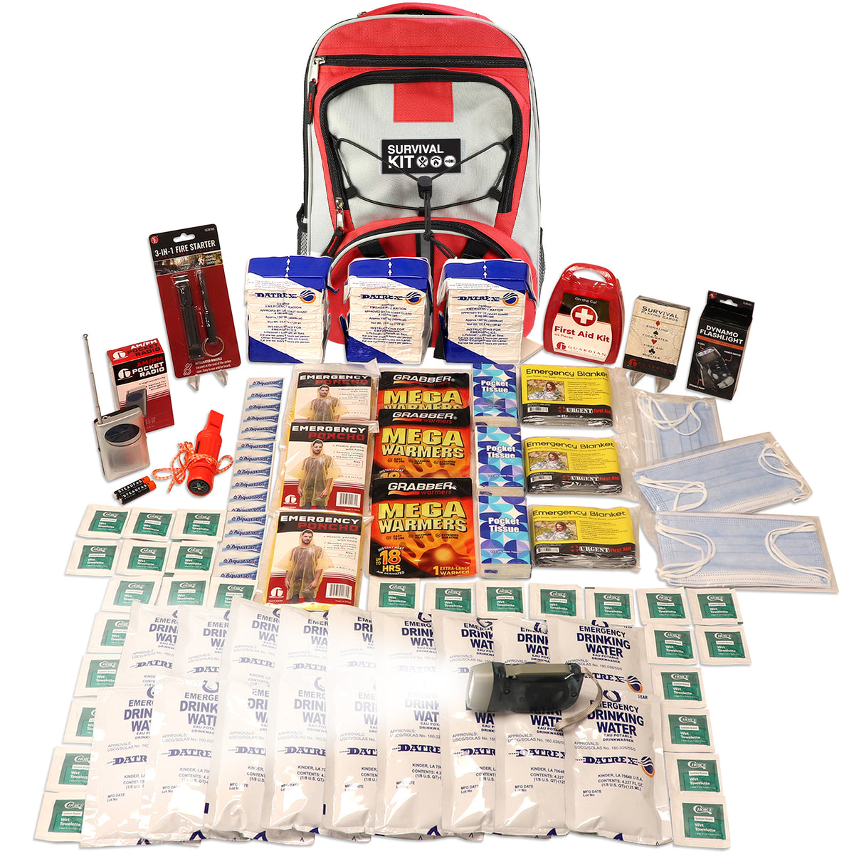 3 Person Necessity Survival Kit with First Aid Supplies