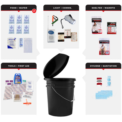 3 Person Necessity Survival Kit with First Aid Supplies