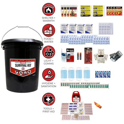 4 Person Necessity Survival Kit with First Aid Supplies