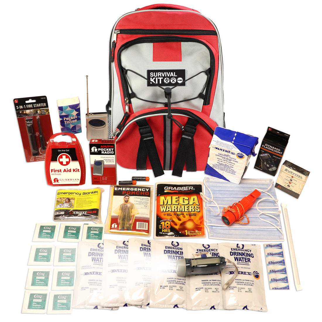 1 Person Necessity Survival Kit with First Aid Supplies
